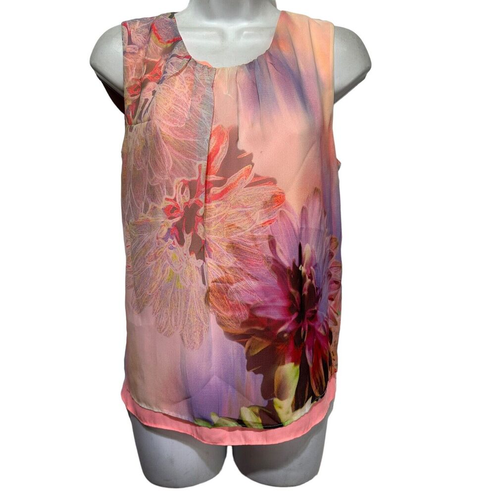 fylo london sleeveless floral layered blouse Size S